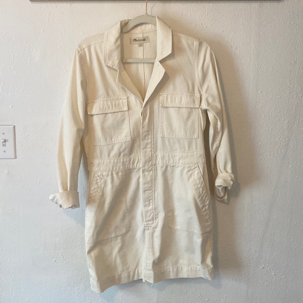 MADEWELL NEVER WORN MINI DENIM COVERALL DRESS